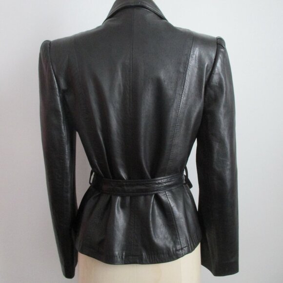 Black Leather Jacket 1970`s - 80`s Made in Canada - Picture 4 of 10